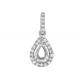 Pear Cut White Diamond Pendant Semi Mount 5x7mm 3.0g Weight