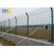 Railway / Subway Barbed Wire Fence Pvc Coated Anti Impact Salt Spray Resistance