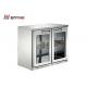 Low Voice Beverage Display Fridge , Clear Glass Double Door Catering Fridge