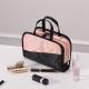 Black Pink Waterproof Cosmetic Bag Foldable Clear Plastic Toiletry Bag Makeup