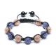 Adjustable Shamballa Bracelet, Blue & Pink Rhinestone Ball