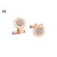 High End Mens Crystal Cufflinks , Contemporary Copper Cufflinks For Wedding Party