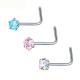 Heart Nose Stud l Shape Stainless Steel Crystal Rhinestone Nose Piercing Jewelry Nose Rngs And Studs