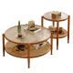 Rattan Glass Tea Table Japanese Style Double Glass Coffee Table