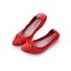 high quality red goatskin girl students shoes women designer shoes foldable flat
