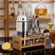 Rustproof 24oz 13Pcs Stainless Steel Cocktail Set With Wooden Stand Base