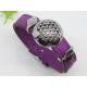 Purple Leather Bangle Bracelets with Round Ball 1700030