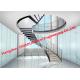 Steel Indoor Spiral Handrail , ISO3834 Black Metal Hand Railing