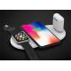 Pearl White 10W 11mm ABS 3 In 1 QI Wireless Charger