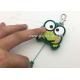 Cartoon frog animal shape retractable pvc wrap badge reels custom with key chains