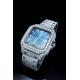 OEM Blue Dial Iced Out Moissanite Watch Cartier Bussdown Watch