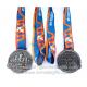 Metal sports medal with ribbon lace, personalized metal ribbon medals and medallions