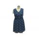 Lace Pattern Knee Length Casual Summer Dresses , Ladies Holiday Dresses Round Neck