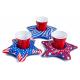 PVC Patriotic Star Cupholder Floats Inflatable Drink Holder Red / White / Blue