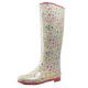 Cute Waterproof Flat Rubber Half Rain Boots For Women With Printing