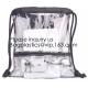 Clear Drawstring Bag - PVC Drawstring Backpack with Mesh Side Pockets for School, Music Festivals, Sporting Events, Trav