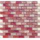 Elegant rose red water waving glass mosaic tile for boutique decoration