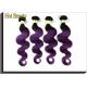 Double Machine Weft Purple Colored Human Hair Extensions No Any Split For Every Beauty