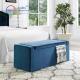 BB2017 Newly Arrived Home Bedroom Blue Fabric Tufted Bench Modern Bed Ottoman Storage Bench