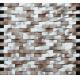 Brown silver rectangle mosaic metal no gap different height 3D effect