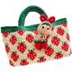 White Woven Cotton Bag , Strawberry Womens Crochet Handbags 32cm×25cm