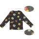 160g Black Long Sleeve O-neck 100% Cotton Jersey Children Clothing Boy T Shirt Design