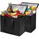Foldable Insulated Shopping Bags Groceries Sturdy Zipper Washable Stands Coller Bag