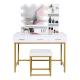 BSCI Certified MDF Wood Touch Screen Mirrored Dresser Table With Led Lights