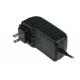 Black 12v Power Adapter For Webcam Led Strips Pinter , 100mvp Ripple Noise