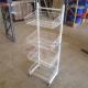 Metal Wire Display Stand Free Standing With 4 - Layer Basket Holder / 4 Caster