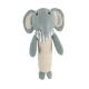 Gift Newborn Handbell Plush Animal Stuffed Educational Musical Rattle Toy Blue Linen Elephant