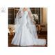 Long Sleeve Lace Mermaid Bridal Gowns Pure White Beading Perspective Back