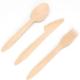 Disposable Biodegradable 185mm Wooden Strong Knife Fork And Spoon Old Style