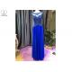 Red Blue A Line Ball Gown / Lace Perspective Chiffon Evening Dress Sleeveless