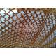 Anodized Aluminium Coil Metal Mesh Curtains Gold Color For Architectural Decoration