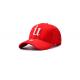 Red Womens Baseball Hats Comfortable  , Waterproof Soft Custom Ball Caps Ourdoor
