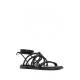 Black Satin 9.5inch Leather Ankle Strap Sandals Open Toe Customized