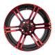 14 Inch Golf Cart Aluminum Wheels Red Gloss Black 4X4 Bolt Pattern 101.6 PCD 7 Inch Wide