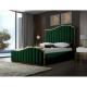 ODM/OEM popular France Top grade gold metal frame velvet king bed queen bed Upholstered beds for bedroom Boconcept