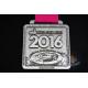 2016 Sports Marathon 10k 5k 1k Riding Events Metal Award Medal With Red RIbbon Antique Silver Plating