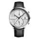 Leather Strap Alloy Quartz Wrist Watch 43mm Dia Minimalist Chronograph