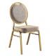round back light-gray cushion golden painting dining chair for sale