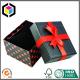 Matte Black Color Print Lid Off Gift Box; Satin Close Gift Paper Box