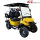Steel Frame Electric Golf Car 4 Seaters Bright Yellow Color 4KW Motor