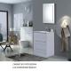 Floor Mounted Bathroom Vanity Cabinets 610*470*820mm with LED Mirror Lamp