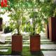 Outdoor Garden Flower Pot Custom Corten Steel Planters 1500*500*600mm High Durability