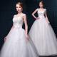 Hot Sale Princess Waist Beading Bra Straps Lace Flower Double Shoulder Wedding Dress