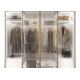 55cm Aluminum Glass Door Wardrobe With Glass Sliding Leather Face Drawers