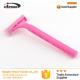 Wholesale High Quality Twin Blade Hotel Disposable Shaver Razors Women Pink Shaving Razors