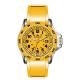 Yellow Silicone Rubber Wristband Watch Men Stainless Steel Analog Dial